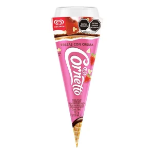 Helado Cornetto Sabor Fresa y Crema